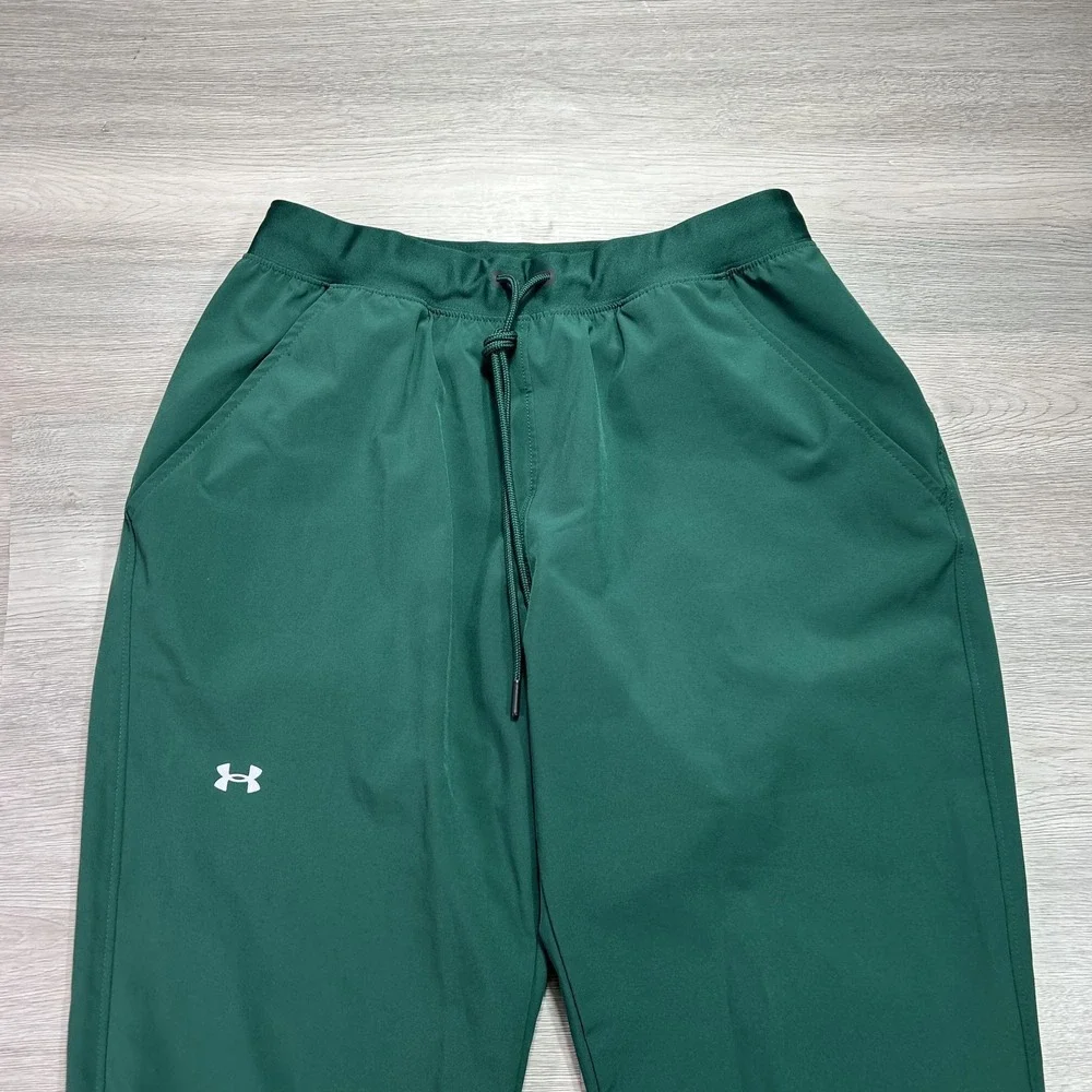 Under Armour HeatGear Pants Mens Small Green Jogger Elastic Waist 1348447